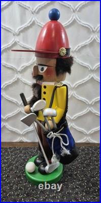 Vintage STEINBACH Volkskunst Golfer Nutcracker with Club & Golf Bag West Germany