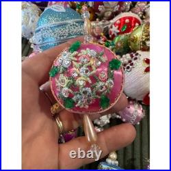 Vintage Sequin & Beaded Push Pin Handmade Christmas Ornaments Set Of +90
