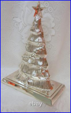 Vintage Silver Plated Christmas Tree Mantel Hook Stocking Holder Hangers Heavy