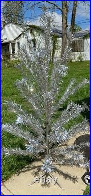 Vintage Silver Tinsel Artificial Christmas Tree 6 ft Undecorated