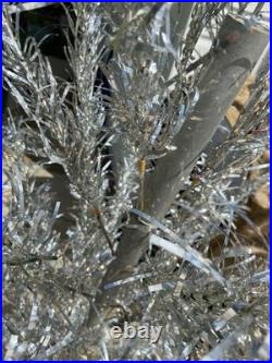 Vintage Silver Tinsel Artificial Christmas Tree 6 ft Undecorated
