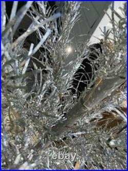 Vintage Silver Tinsel Artificial Christmas Tree 6 ft Undecorated