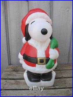 Vintage Snoopy Santa’s Best Christmas Lighted Blow Mold Yard Decor A7908