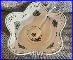 Vintage Spode Christmas Tree Punch Bowl with Ladle + Casserole Oven To Table
