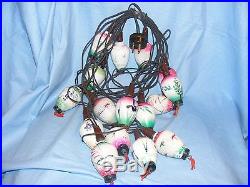 Vintage String Milk Glass Christmas Tree Light Bulbs Lamps Some Working Lanterns