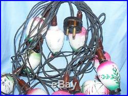 Vintage String Milk Glass Christmas Tree Light Bulbs Lamps Some Working Lanterns