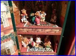 Vintage Studio Nova Christmas Teddy Bear Doll House Action/Lights Music Box MIB