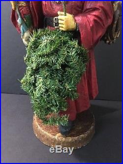 Vintage Tall Christmas Tree Santa Statue Retro 19 Prange's Tag Toy Sack RARE