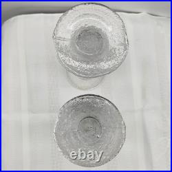 Vintage Tapio Wirkkala Littala Frost Ice Icicle 8 & 6 Ring Candlestick Holders