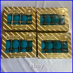 Vintage Teal Blue velvet ornaments mid century modern 48 montgomery ward NEW