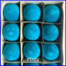 Vintage Teal Blue velvet ornaments mid century modern 48 montgomery ward NEW Vintage Teal Blue velvet ornaments mid century modern 48 montgomery ward NEW