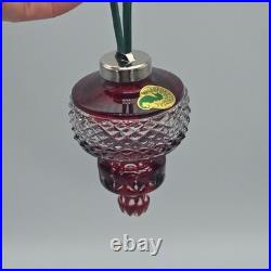 Vintage Waterford Crystal Ruby Red Christmas Ornament Spire Crosshatch Sticker