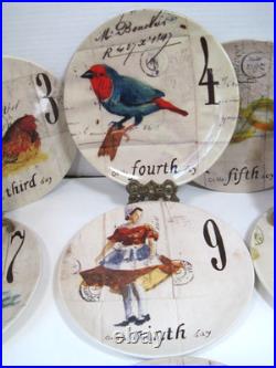Vintage Williams-Sonoma 12 Days Of Christmas Salad Plates 8.5 Missing Day 1 Vintage Williams-Sonoma 12 Days Of Christmas Salad Plates 8.5 Missing Day 1