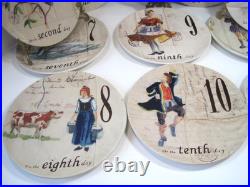 Vintage Williams-Sonoma 12 Days Of Christmas Salad Plates 8.5 Missing Day 1 Vintage Williams-Sonoma 12 Days Of Christmas Salad Plates 8.5 Missing Day 1
