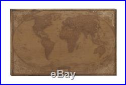 Vintage Wood Wall Map Decor