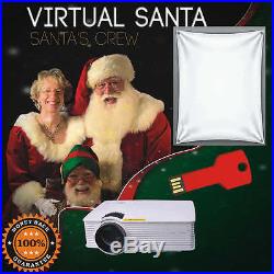 Virtual Santa on USB Thumb Drive, 1900 lumen LED Video Projector and Projection m