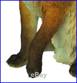 Vivid Arts Large Sitting Fox Highly Detailed Garden Ornament