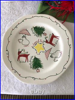 Vtg ('82) Trish Richman for At Home, 8 fanciful holiday serving pcs, NWOB