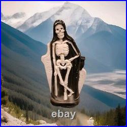 Vtg Halloween Blow Mold Skeleton Grim Reaper Graveyard Tombstone Tabletop Light