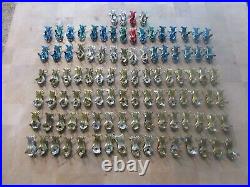 Vtg Lot 100 GOLD BLUE Metal Christmas Tree Clip On Candle Ornament Germany Made