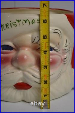 Vtg MCM DeForest of California Punch/Eggnog Bowl & Mugs Merry Christmas Pottery