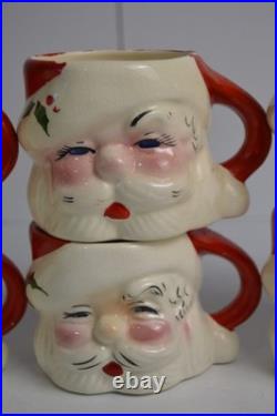 Vtg MCM DeForest of California Punch/Eggnog Bowl & Mugs Merry Christmas Pottery