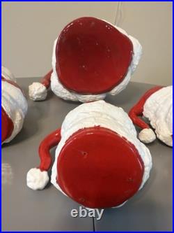 Vtg MCM Winking Santa Claus Ceramic Pitcher And 5 Mugschristmas Collectible