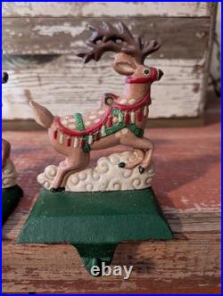 Vtg Midwest Of Cannon Falls Santa And Two Reindeer Cast Iron Stocking Holders Vtg Midwest Of Cannon Falls Santa And Two Reindeer Cast Iron Stocking Holders