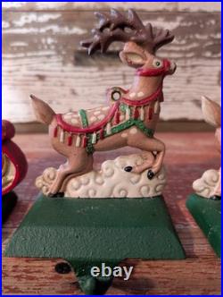 Vtg Midwest Of Cannon Falls Santa And Two Reindeer Cast Iron Stocking Holders Vtg Midwest Of Cannon Falls Santa And Two Reindeer Cast Iron Stocking Holders