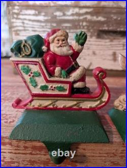 Vtg Midwest Of Cannon Falls Santa And Two Reindeer Cast Iron Stocking Holders Vtg Midwest Of Cannon Falls Santa And Two Reindeer Cast Iron Stocking Holders