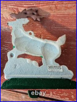 Vtg Midwest Of Cannon Falls Santa And Two Reindeer Cast Iron Stocking Holders Vtg Midwest Of Cannon Falls Santa And Two Reindeer Cast Iron Stocking Holders