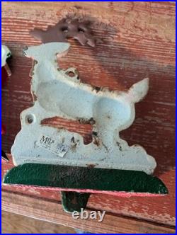 Vtg Midwest Of Cannon Falls Santa And Two Reindeer Cast Iron Stocking Holders Vtg Midwest Of Cannon Falls Santa And Two Reindeer Cast Iron Stocking Holders