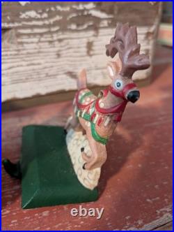 Vtg Midwest Of Cannon Falls Santa And Two Reindeer Cast Iron Stocking Holders Vtg Midwest Of Cannon Falls Santa And Two Reindeer Cast Iron Stocking Holders