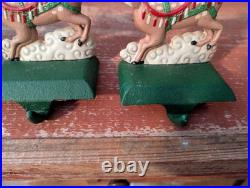 Vtg Midwest Of Cannon Falls Santa And Two Reindeer Cast Iron Stocking Holders Vtg Midwest Of Cannon Falls Santa And Two Reindeer Cast Iron Stocking Holders