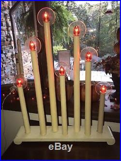 Vtg Noma 7 Light Christmas Candle Candolier with Halos & Box 24.5 tall 1940s