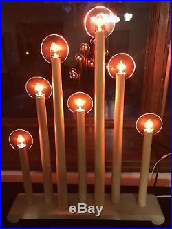 Vtg Noma 7 Light Christmas Candle Candolier with Halos & Box 24.5 tall 1940s