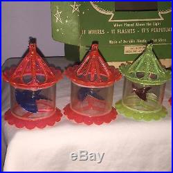 Vtg Old Twinkler Twirler Christmas Tree Ornament Tinkle Toy Lot Of 6