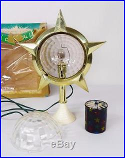 Vtg Psychedelic Bradford Celestial Star Motion Lamp Light Christmas Tree Topper