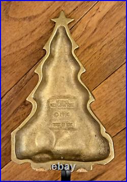 Vtg Virginia Metalcrafters Brass 3 Stocking Hanger Bundle Tree Angel Wreath