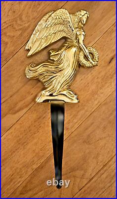 Vtg Virginia Metalcrafters Brass 3 Stocking Hanger Bundle Tree Angel Wreath