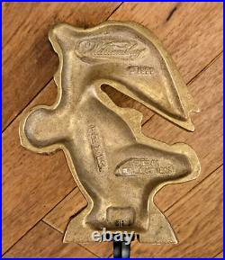 Vtg Virginia Metalcrafters Brass 3 Stocking Hanger Bundle Tree Angel Wreath