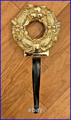Vtg Virginia Metalcrafters Brass 3 Stocking Hanger Bundle Tree Angel Wreath