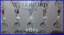 WATERFORD Crystal Snowflake Wishes Christmas Ornament Enhancers Set Of 10