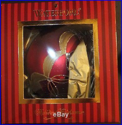 WATERFORD Holiday Heirlooms Ruby Wedge Ball Ornament New In Box