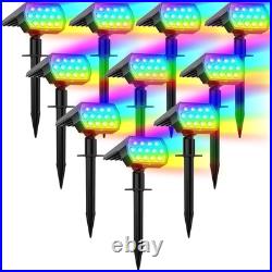 WELALO Solar Color Changing Spot Lights Outdoor, 10 Pack, Multicolor