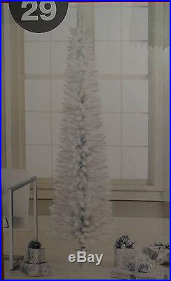 WHITE CHRISTMAS TREE 6 FT FOOT SLIM UNLIT NEW BOX TINSEL ARTIFICIAL HOLIDAY