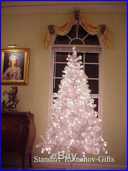 WHITE Snowy Alpine Christmas Tree 6.5' Pre-lit Clear Lights HOLIDAY SALE
