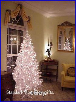 WHITE Snowy Alpine Christmas Tree 6.5′ Pre-lit Clear Lights HOLIDAY SALE