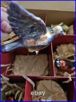 WILLIAMS SONOMA 12 DAYS OF CHRISTMAS ORNAMENTS WithBOX 2008 Rare 1 Damaged