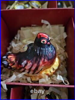 WILLIAMS SONOMA 12 DAYS OF CHRISTMAS ORNAMENTS WithBOX 2008 Rare 1 Damaged
